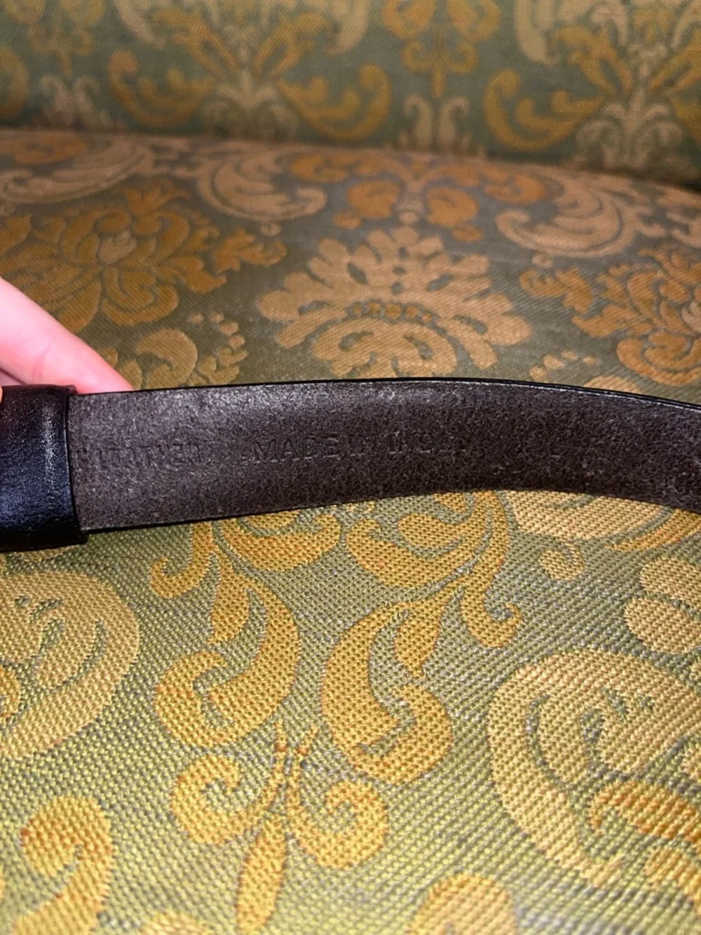 Chico's Black Leather Belt with Silver Sculpted Interlock Buckle - Picture 4 of 7